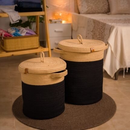 سلة تخزين قطنية أنيقة